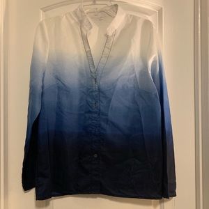 Blue button down shirt blouse